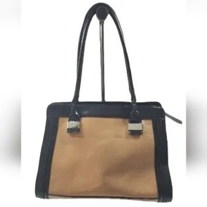 Giani Bernini Two-Tone Glazed Tote Hand Bag Leather Purse.
